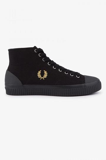 Fred Perry Hughes Mid Naisten Kengät Mustat | FI 1195JPQJ